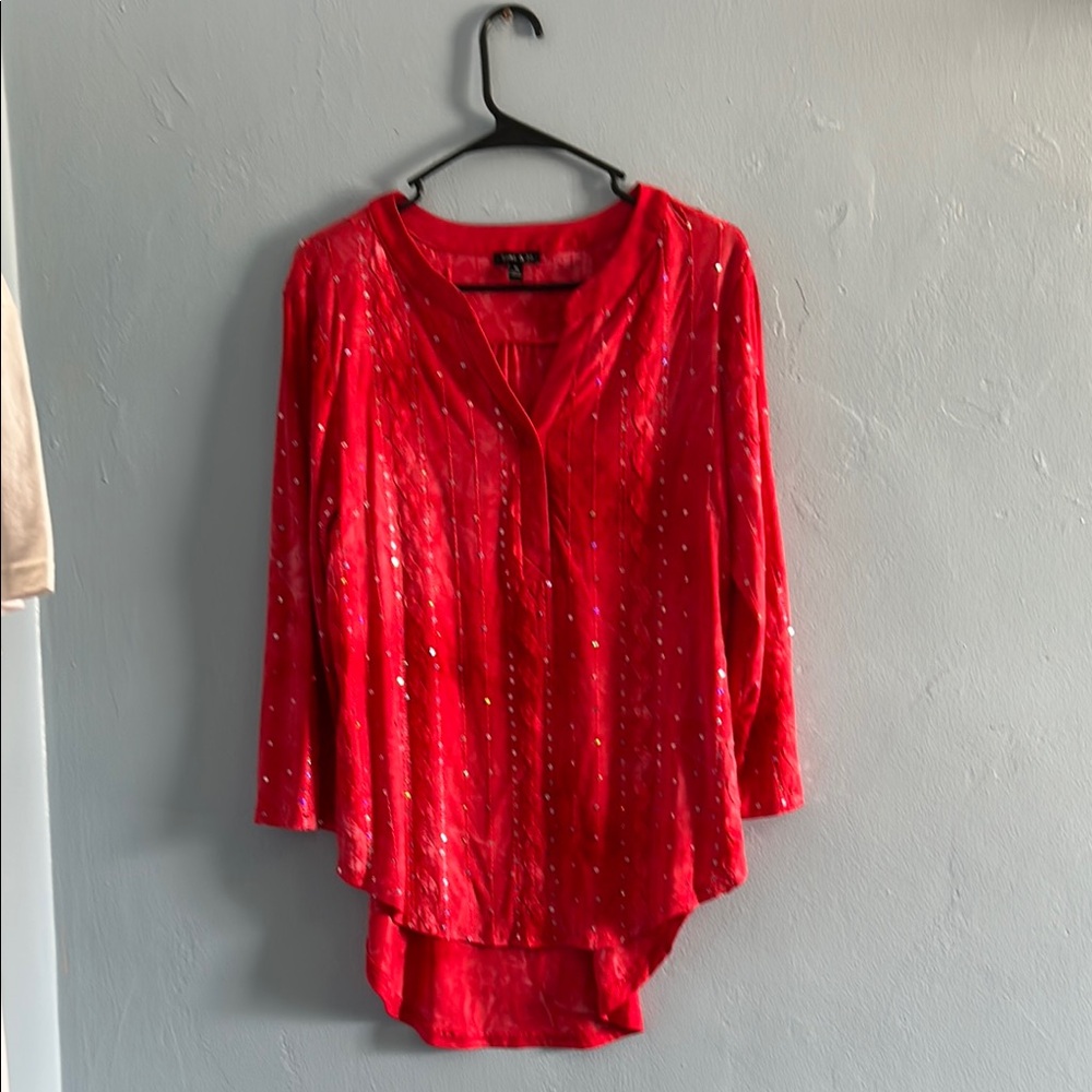 Red Sequin Women's Top
